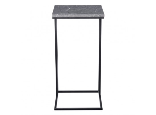 Придиванный столик Loft 35x35см, серый мрамор с чёрными ножками в Каменске-Уральском