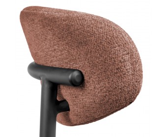 Стул полубарный Lucas 2 терракотовый шенилл с чёрными ножками