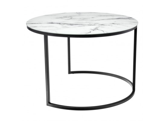 Набор кофейных столиков Tango белый мрамор с черными ножками в Каменске-Уральском