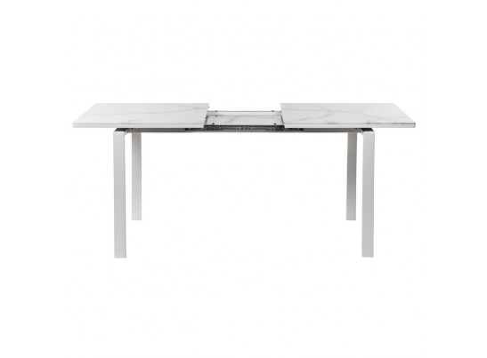 Стол Areal раскладной 140-180х80х75 белый мрамор с белыми ножками в Каменске-Уральском