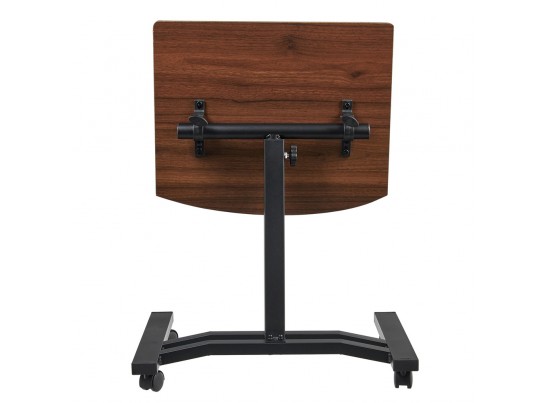 Стол многофункциональный на колёсах, 48x40 см, «РОЛЕТ», 1 ножка, регул.высота, мдф, металл, тёмн. дерево, чёрный в Каменске-Уральском