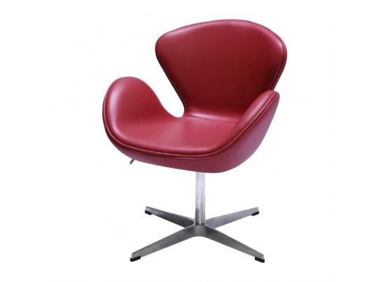 Кресло SWAN CHAIR красный, натуральная кожа в Каменске-Уральском