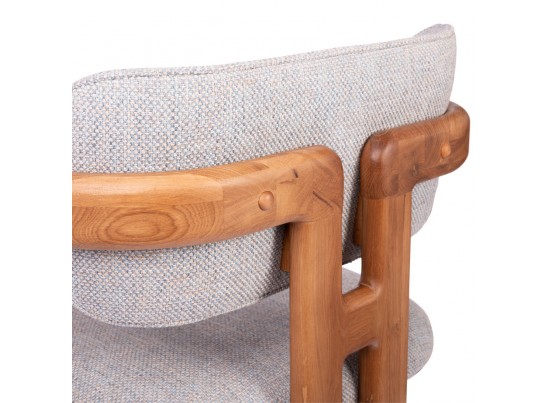 Стул Rich рогожка бежево-голубая с ножками цвета орех в Каменске-Уральском