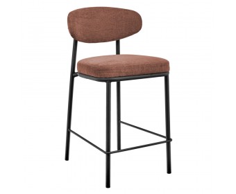 Стул полубарный Lucas 2 терракотовый шенилл с чёрными ножками