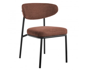 Стул Lucas 2 терракотовый шенилл с чёрными ножками