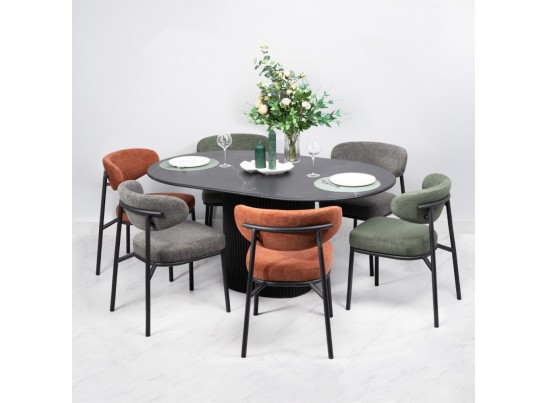 Стул Lucas 2 терракотовый шенилл с чёрными ножками в Каменске-Уральском