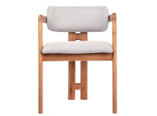 Стул Rich рогожка бежево-голубая с ножками цвета орех в Каменске-Уральском