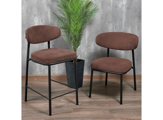 Стул Lucas 2 терракотовый шенилл с чёрными ножками в Каменске-Уральском