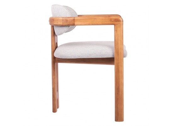 Стул Rich рогожка бежево-голубая с ножками цвета орех в Каменске-Уральском