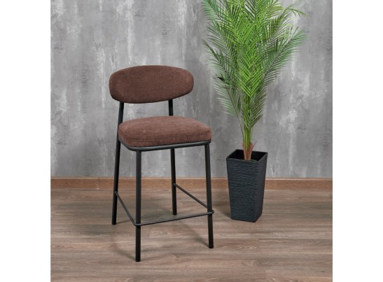 Стул полубарный Lucas 2 терракотовый шенилл с чёрными ножками в Каменске-Уральском