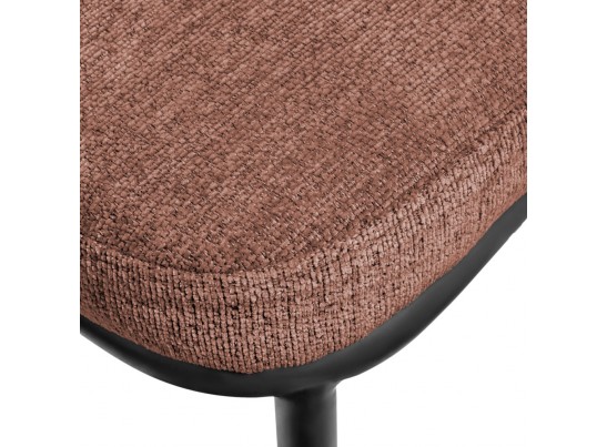 Стул полубарный Lucas 2 терракотовый шенилл с чёрными ножками в Каменске-Уральском