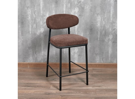 Стул полубарный Lucas 2 терракотовый шенилл с чёрными ножками в Каменске-Уральском