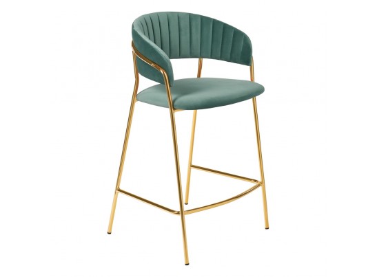 Комплект из 2-х стульев полубарных Turin мятный с золотыми ножками в Каменске-Уральском