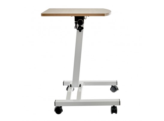 Стол многофункциональный на колёсах, 48x40 см, «РОЛЕТ», 1 ножка, регул.высота, мдф, металл, св. дерево, белый в Каменске-Уральском