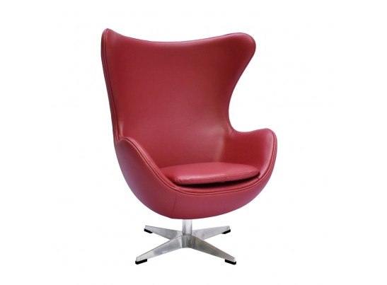 Кресло EGG CHAIR красный, натуральная кожа в Каменске-Уральском