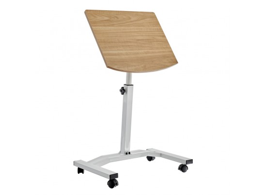 Стол многофункциональный на колёсах, 48x40 см, «РОЛЕТ», 1 ножка, регул.высота, мдф, металл, св. дерево, белый в Каменске-Уральском