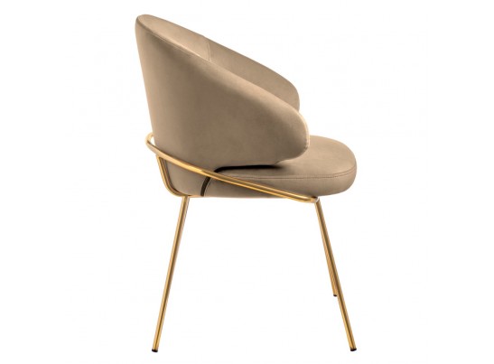 Стул-полукресло Emil бежевый с золотыми ножками в Каменске-Уральском