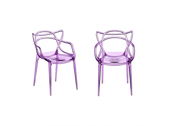 Комплект из 2-х стульев Masters прозрачный сиреневый в Каменске-Уральском