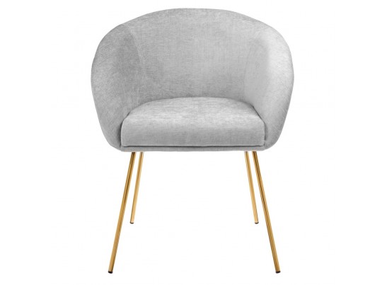 Стул-полукресло Martin серый шенилл с золотыми ножками в Каменске-Уральском