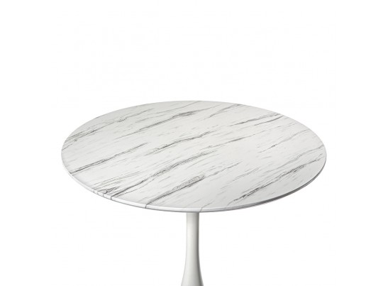 Стол Tulip белый мрамор, 90см в Каменске-Уральском
