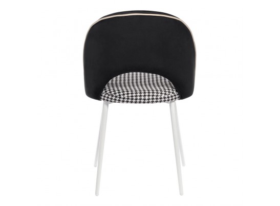 Стул Leo чёрный с жаккардом, с белыми ножками в Каменске-Уральском