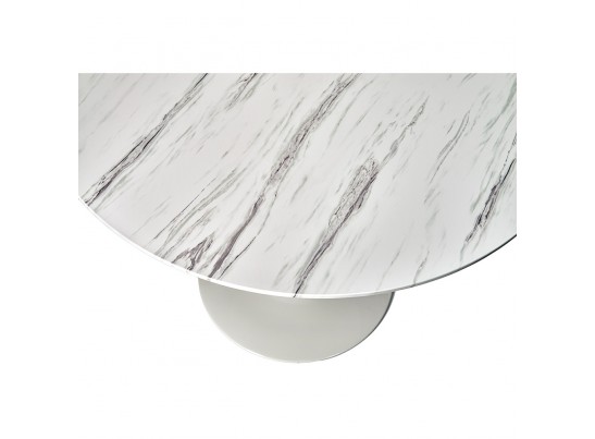 Стол Tulip белый мрамор, 90см в Каменске-Уральском