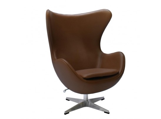 Кресло EGG CHAIR коричневый, натуральная кожа в Каменске-Уральском