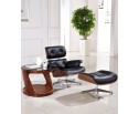 Кресло EAMES LOUNGE CHAIR и оттоманка EAMES LOUNGE CHAIR чёрные в Каменске-Уральском