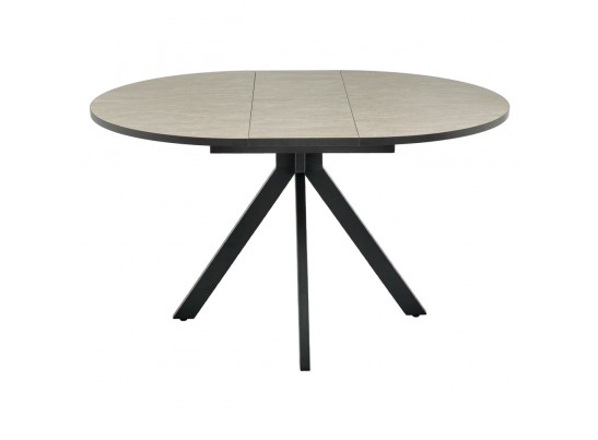 Стол Rudolf круглый раскладной 90-120x90x75см, Бетон слюда, чёрный в Каменске-Уральском