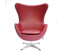 Кресло EGG CHAIR красный, натуральная кожа в Каменске-Уральском