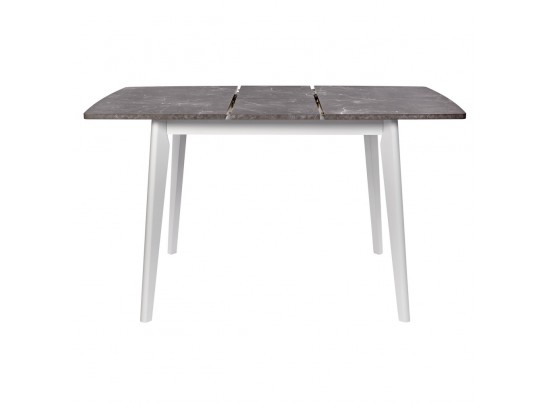 Стол Oslo раскладной 120-160x80x76см, Мрамор Сиена, белый в Каменске-Уральском