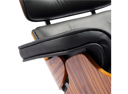 Кресло EAMES LOUNGE CHAIR и оттоманка EAMES LOUNGE CHAIR чёрные в Каменске-Уральском