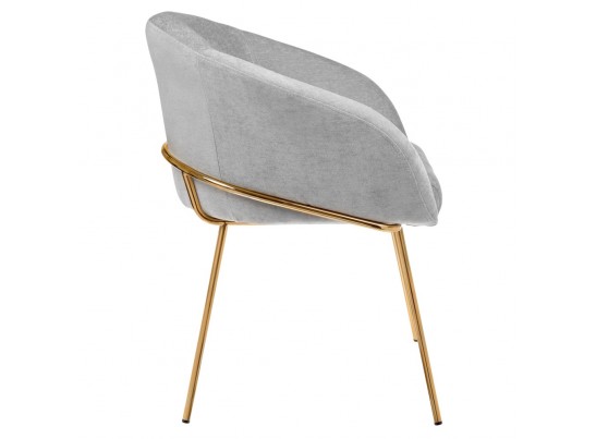 Стул-полукресло Martin серый шенилл с золотыми ножками в Каменске-Уральском