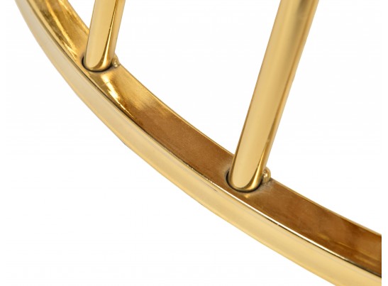 Стол Liverpool диам.100см, керамогранит белый мрамор с золотистыми ножками в Каменске-Уральском