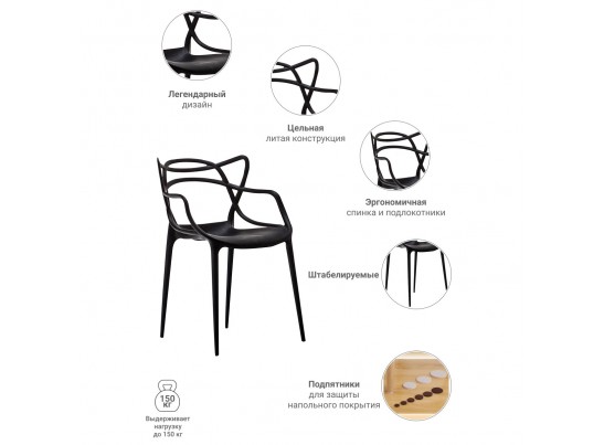 Комплект из 6-ти стульев Masters чёрный в Каменске-Уральском