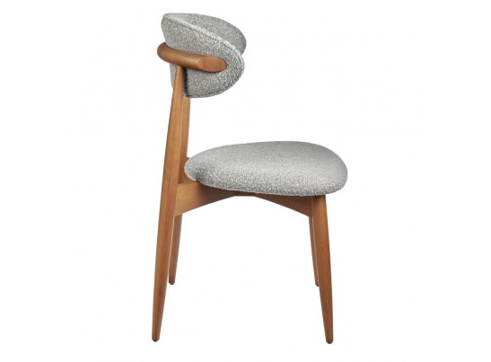 Стул Lucas светло-серый букле с ножками цвета орех в Каменске-Уральском