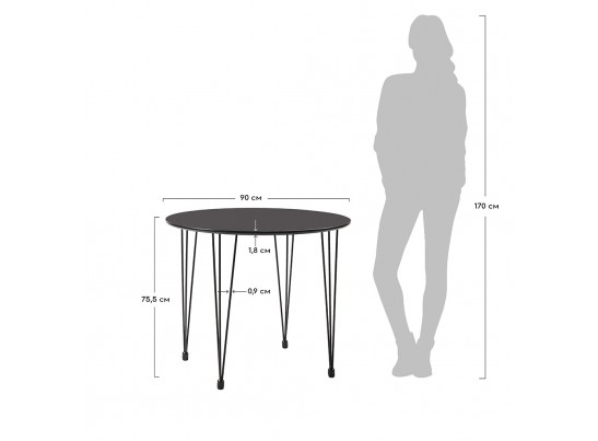 Стол Solution чёрный, 90см в Каменске-Уральском