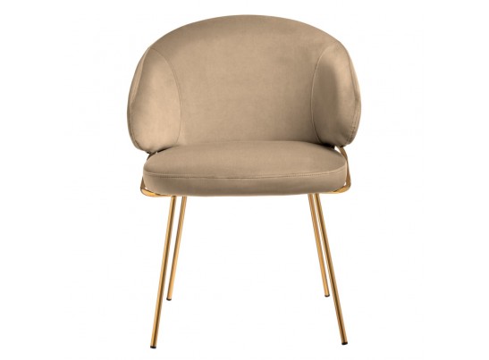 Стул-полукресло Emil бежевый с золотыми ножками в Каменске-Уральском