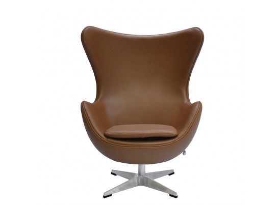 Кресло EGG CHAIR коричневый, натуральная кожа в Каменске-Уральском