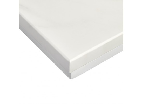 Придиванный столик Loft 50x30см, белый мрамор с белыми ножками в Каменске-Уральском