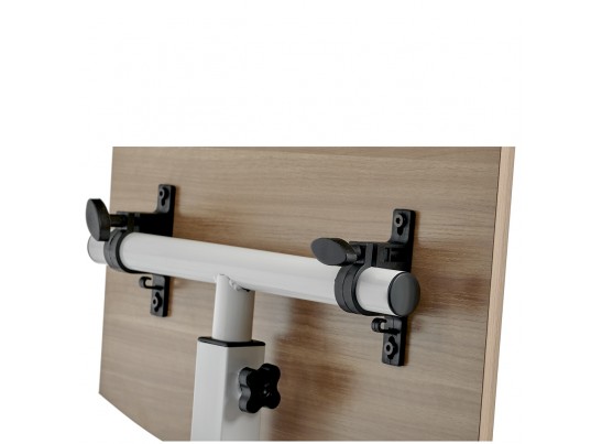 Стол многофункциональный на колёсах, 48x40 см, «РОЛЕТ», 1 ножка, регул.высота, мдф, металл, св. дерево, белый в Каменске-Уральском