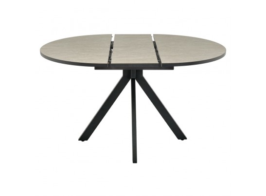 Стол Rudolf круглый раскладной 90-120x90x75см, Бетон слюда, чёрный в Каменске-Уральском