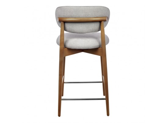 Стул полубарный Lucas 3 серый букле с ножками цвета орех в Каменске-Уральском