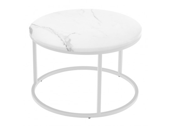Набор кофейных столиков Tango белый мрамор с белыми ножками, 2шт в Каменске-Уральском