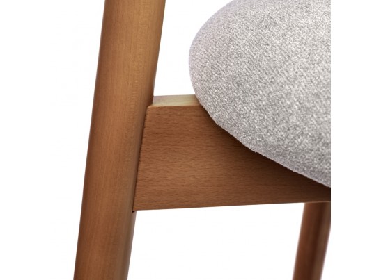 Стул полубарный Lucas 3 серый букле с ножками цвета орех в Каменске-Уральском