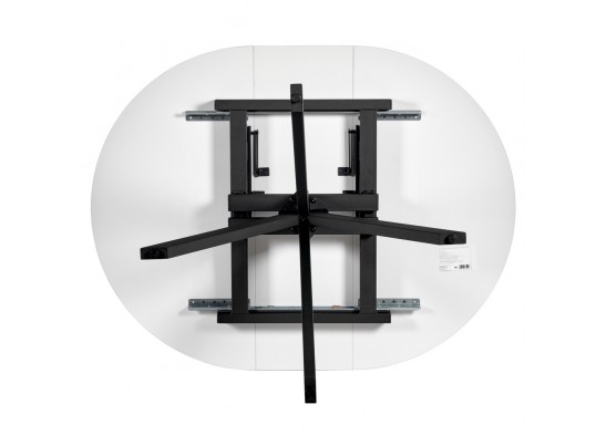 Стол Rudolf круглый раскладной 100-130x100x75см, белый мрамор, чёрный в Каменске-Уральском