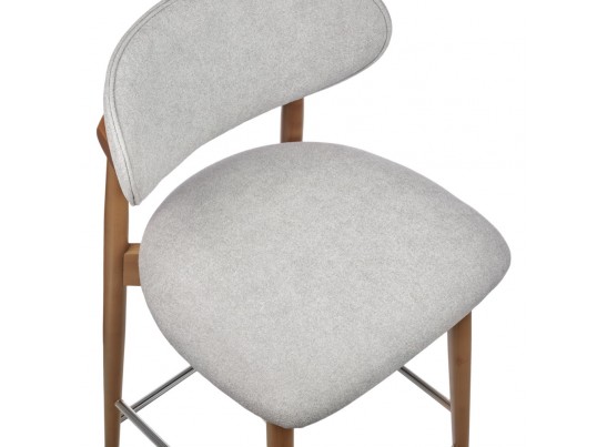 Стул полубарный Lucas 3 серый букле с ножками цвета орех в Каменске-Уральском