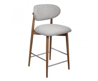Стул полубарный Lucas 3 серый букле с ножками цвета орех