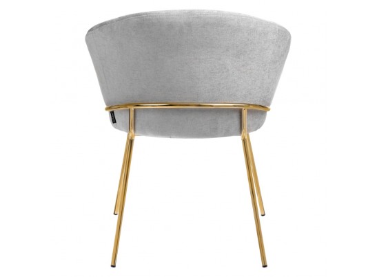 Стул-полукресло Martin серый шенилл с золотыми ножками в Каменске-Уральском