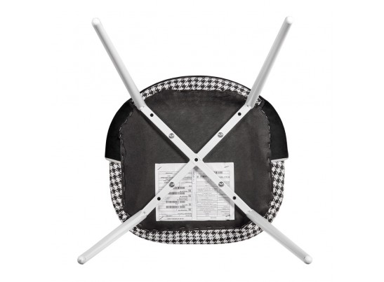 Стул Leo чёрный с жаккардом, с белыми ножками в Каменске-Уральском